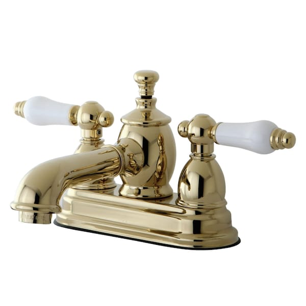 KS7002PL 4" Centerset Bathroom Faucet, Polished Brass
